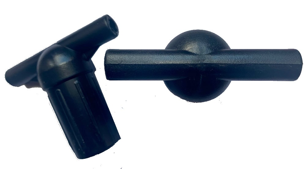 2 x DELUXE MkII Black Plastic T Connectors